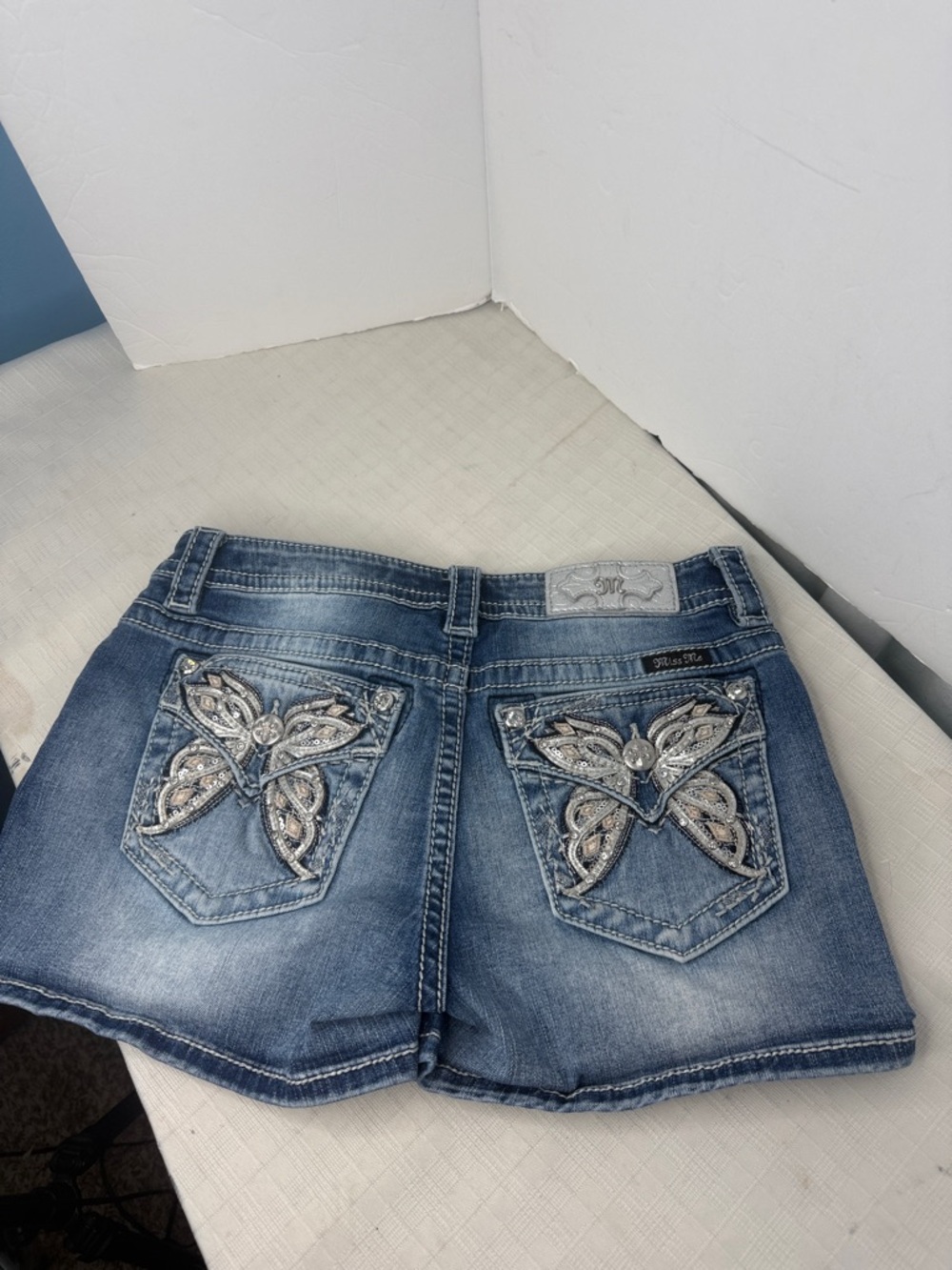 Miss Me butterfly embellished Denim Shorts - Picture 2 of 7